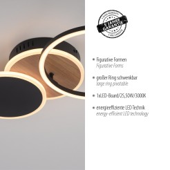 14116-78 SEVENT LAMPA SUFITOWA CZARNY/DREWNO