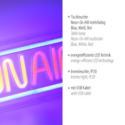 85013-70 NEON-ON AIR KINKIET MULTIKOLOR