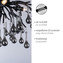 8090-18 ICICLE LAMPA SUFITOWA CZARNY
