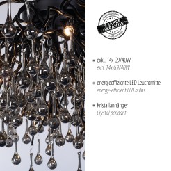 8092-18 ICICLE LAMPA SUFITOWA CZARNY