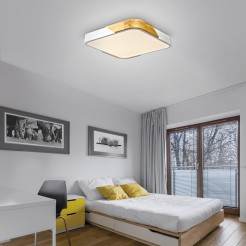 14289-16 BILA LAMPA SUFITOWA BIAŁY/DREWNO
