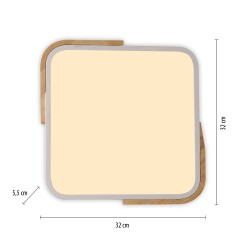 14289-16 BILA LAMPA SUFITOWA BIAŁY/DREWNO