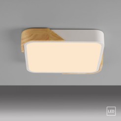 14289-16 BILA LAMPA SUFITOWA BIAŁY/DREWNO