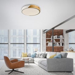 14288-16 BILA LAMPA SUFITOWA BIAŁY/DREWNO