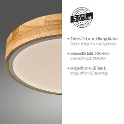 14288-16 BILA LAMPA SUFITOWA BIAŁY/DREWNO