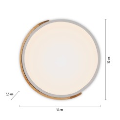14288-16 BILA LAMPA SUFITOWA BIAŁY/DREWNO