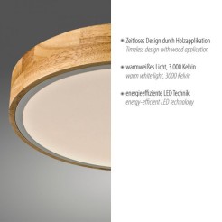 14288-16 BILA LAMPA SUFITOWA BIAŁY/DREWNO