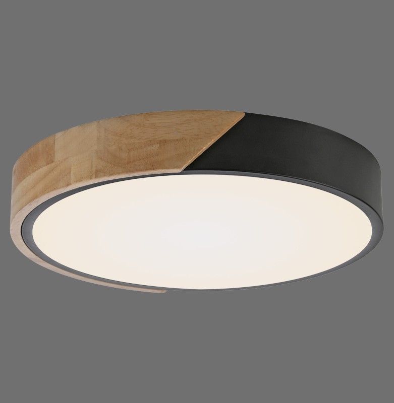 14288-18 BILA LAMPA SUFITOWA CZARNY/DREWNO