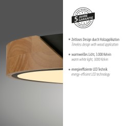 14288-18 BILA LAMPA SUFITOWA CZARNY/DREWNO