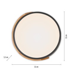 14288-18 BILA LAMPA SUFITOWA CZARNY/DREWNO