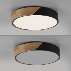 14288-18 BILA LAMPA SUFITOWA CZARNY/DREWNO
