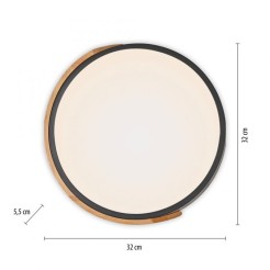 14288-18 BILA LAMPA SUFITOWA CZARNY/DREWNO