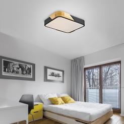 14289-18 BILA LAMPA SUFITOWA CZARNY/DREWNO