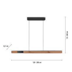 2545-79 PURE-MOTO-RISE LAMPA WISZĄCA NATURALNE DREWNO