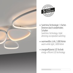 14045-16 PEBBLES LAMPA SUFITOWA BIAŁY