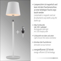 19251-16 BOTERIA LAMPA STOŁOWA BIAŁY