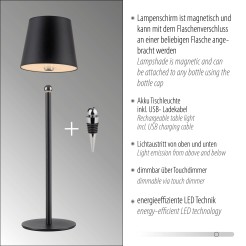 19251-18 BOTERIA LAMPA STOŁOWA CZARNY