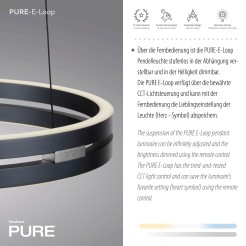 2550-15 PURE E-LOO LAMPA WISZĄCA SZARY