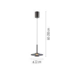 2053-15 PURE VITRU LAMPA WISZĄCA SZARY