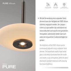 2053-34 PURE VITRU LAMPA WISZĄCA CIEMNOMETALOWO-BRĄZOWY