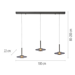 2083-15 PURE VITRU LAMPA WISZĄCA SZARY