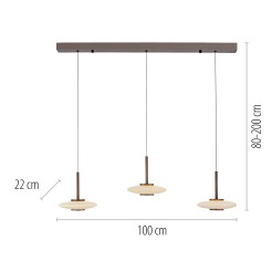 2083-34 PURE VITRU LAMPA WISZĄCA CIEMNOMETALOWO-BRĄZOWY