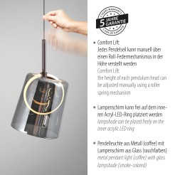 2541-25 ZULA LAMPA WISZĄCA BRĄZOWY/SMOKY