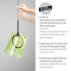 2541-43 ZULA LAMPA WISZĄCA BRĄZOWY/ZIELONY