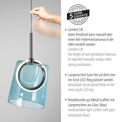 2541-56 ZULA LAMPA WISZĄCA BRĄZOWY/NIEBIESKI