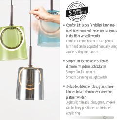 2543-70 ZULA LAMPA WISZĄCA MULTIKOLOR