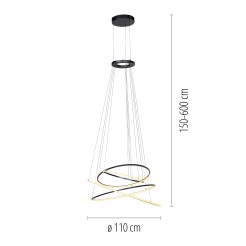 2566-15 PURE E-FLYING RINGS LAMPA WISZĄCA SZARY