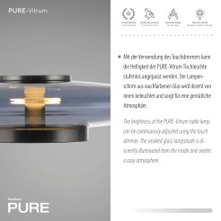 4080-15 PURE VITRUM LAMPA STOŁOWA SZARY