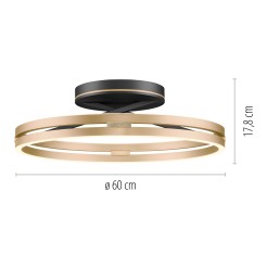 6552-68 PURE LOOP LAMPA SUFITOWA CZARNY/MATOWY MOSIĄDZ