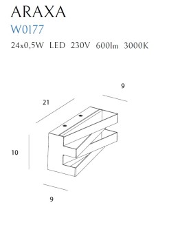 MAXLIGHT W0177  KINKIET ARAXA BIAŁY