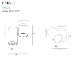 MAXLIGHT C0036 LAMPA SUFITOWA BARRO I BIAŁA
