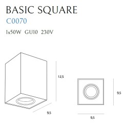 MAXLIGHT C0070 LAMPA SUFITOWA BASIC SQUARE BIAŁA
