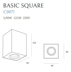 MAXLIGHT C0071 LAMPA SUFITOWA BASIC SQUARE BLACK