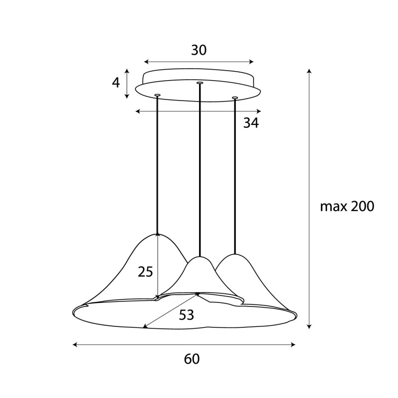 MAXLIGHT P0565 LAMPA WISZACA BELLMOND BLACK&GREY