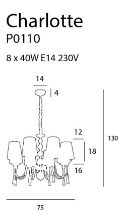MAXLIGHT P0110 LAMPA WISZĄCA CHARLOTTE 75 cm