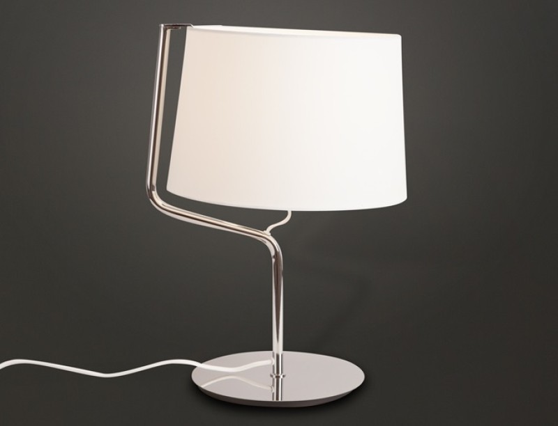 MAXLIGHT T0030 LAMPA STOŁOWA CHICAGO CHROM + BIAŁY  ABAŻUR