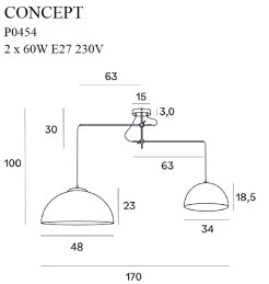 MAXLIGHT P0454 LAMPA WISZĄCA CONCEPT ZŁOTA