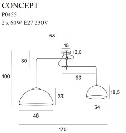 MAXLIGHT P0455 LAMPA WISZĄCA CONCEPT CZARNA