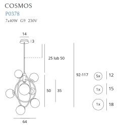 MAXLIGHT P0378 LAMPA WISZĄCA COSMOS