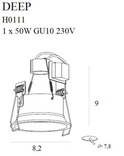 MAXLIGHT H0111 OPRAWA WPUSTOWA DEEP CZARNA GU10