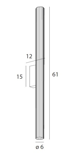 MAXLIGHT W0366 KINKIET FAYETTE 61CM 12W IP44 3000K ZŁOTY