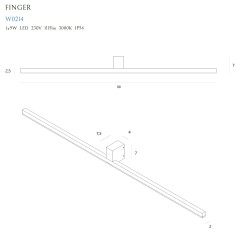 MAXLIGHT W0214  KINKIET FINGER 90 cm BIAŁY IP54