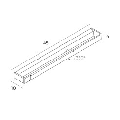 MAXLIGHT W0306 KINKIET FLINK BIAŁY 45 cm  IP44