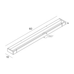 MAXLIGHT W0308 KINKIET FLINK BIAŁY 60 cm  IP44