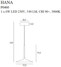 MAXLIGHT P0460 LAMPA WISZĄCA HANA ZŁOTA