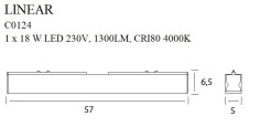 MAXLIGHT C0124 LAMPA SUFITOWA LINEAR WHITE 18W 4000K